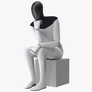 Tesla Bot Thinker Pose 3D