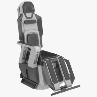3D Pilot Seat Futuristic Grey