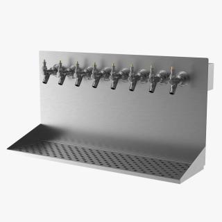 Wall Mount Beer Dispenser 8 Faucet 3D model