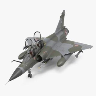 3D Dassault Mirage 2000N Tactical Bomber Camouflage with Armament Rigged for Cinema 4D model