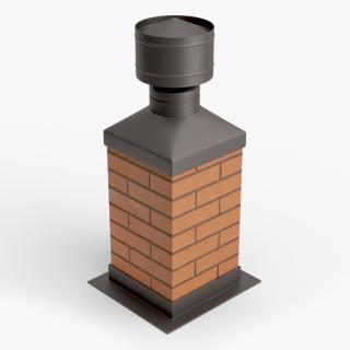 3D model Masonry Fireplace Chimney