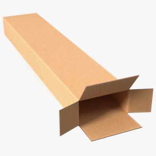 3D Long Cardboard Box model