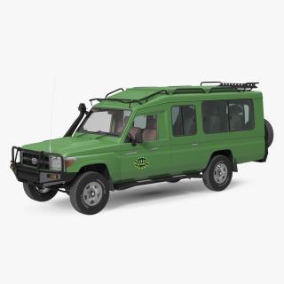 3D model Toyota Land Cruiser Safari Green Clean Rigged