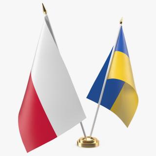 3D model Table Flags Ukraine and Poland