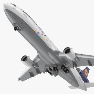 McDonnell Douglas MD11 Tri Jet Airliner Lufthansa Cargo Rigged 3D