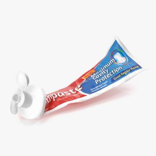 3D model Used Toothpaste Tube