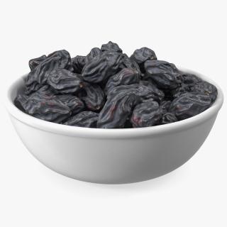 3D model Bowl of Black Dry Raisins
