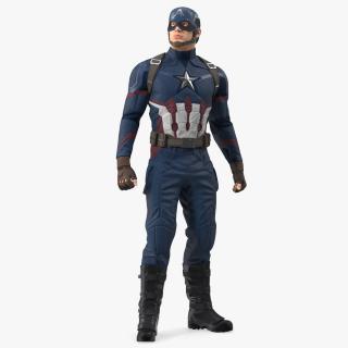 3D Character Captain America Rigged for Maya