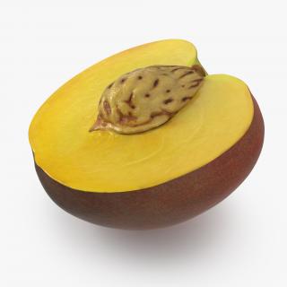3D Half of Peach with Seed model