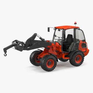 Electric Loader with Material Handling Arm Rigged 3D model