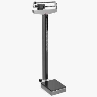Mechanical Patient Weighing Scale with Height Rod 3D model