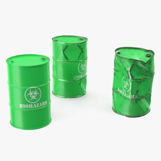3D Biohazard Toxic Waste Barrels Set model