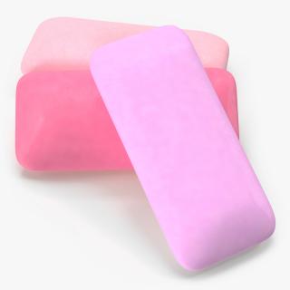 Chewing Gum Pads Colored 3D model