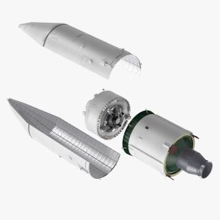 Heavy Lift Launch Rocket Stage-3 with Module 3D model
