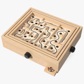 3D model Wooden Maze Game with Steel Marbles