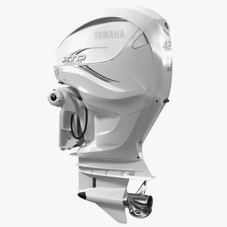 3D model Yamaha F425A Outboard Motor White Rigged