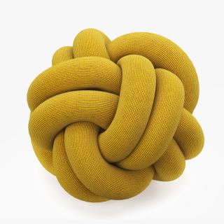 3D model Mustard Round Knot Pillow