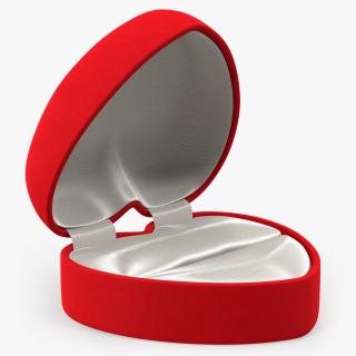 3D Red Velvet Heart Shaped Empty Gift Box model