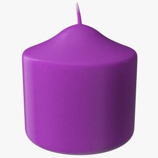 3D Wide Altar Pillar Candle Purple