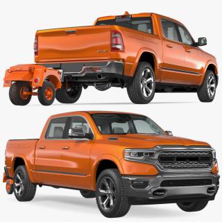 3D model Pickup Truck with Runway Friction Tester