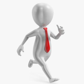 Running Stickman With Red Tie 3D model