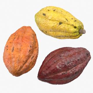 3D Cocoa Fruits Set