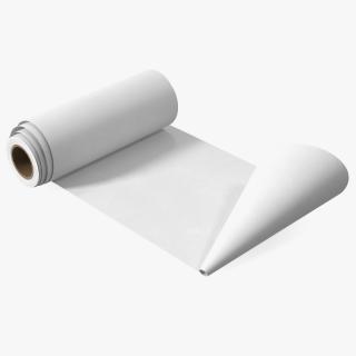3D Roll of White Paper Unfolded model