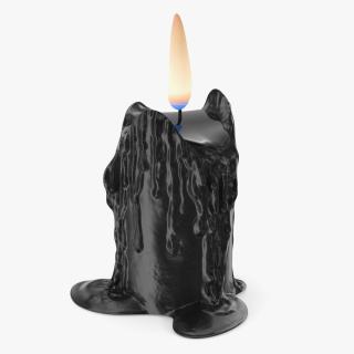 3D Melted Pillar Candle Black