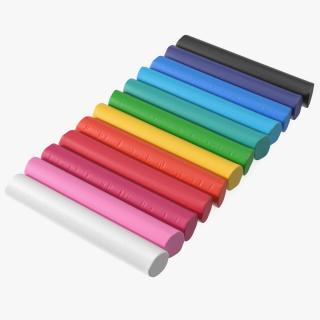Rainbow Colors Plasticine Modeling Clay Bars 3D model