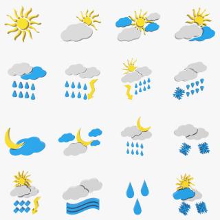 3D Meteorology Symbols Set model