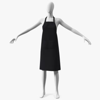 3D Cooking Apron Black on Women Mannequin model