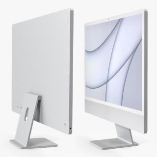 Apple iMac 2021 Silver 3D
