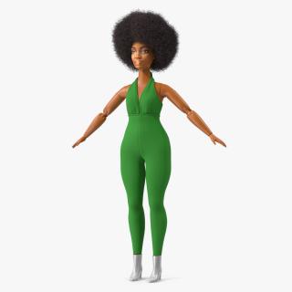 Toy Doll Figure Dressed Fur Rigged 3D model