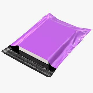 3D Poly Mailer Plastic Bag Pink Open model