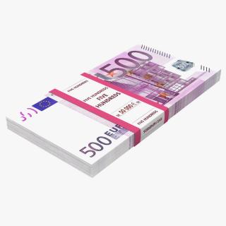 3D model 500 Euro Bundle Banknotes