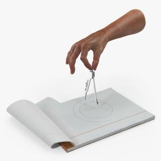Compass Circle Drawing Hand Rigged 3D model