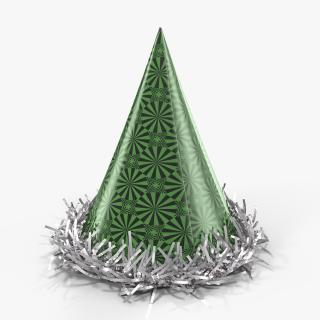3D Fringed Foil Party Hat with Fur