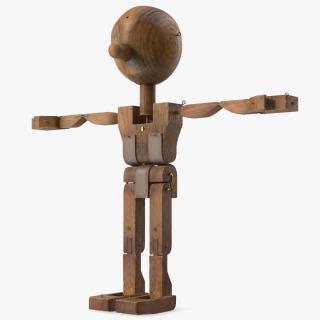 T-Pose Character Dirty Wooden 3D model