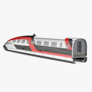 3D model Red Maglev Bullet Train Engine
