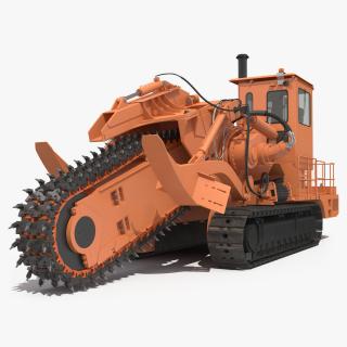 3D model Chainsaw Trencher Orange New Rigged