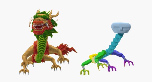 3D model Colorful Chinese Dragon Rigged