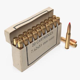 3D Box of 7.62x51mm NATO Rounds model