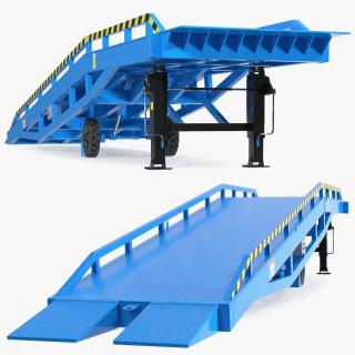 Mobile Loading Dock Ramp Blue 3D model