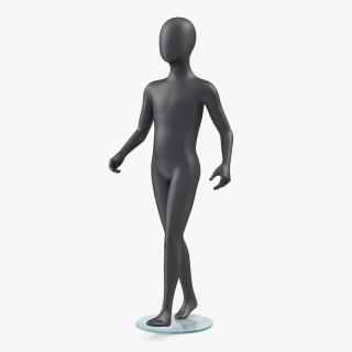 3D Child Mannequin Dark Walking Pose model