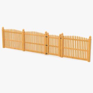 Traditional Fencing Palisade Pointed Pales 3D