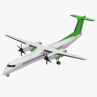3D model Twin Turboprop Passenger Airplane Rigged
