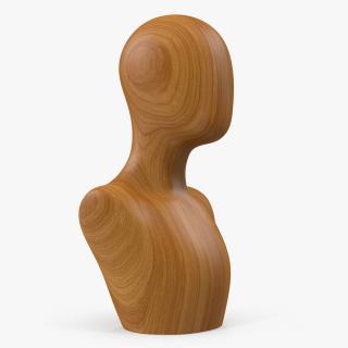 Solid Wood Female Mannequin Head 3D