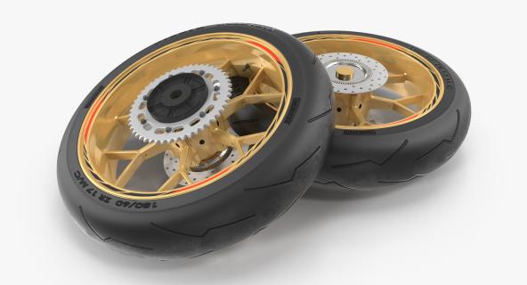Sport Motorcycle Back Wheel 3D
