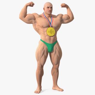 3D Champion Bodybuilder Man Winner Pose