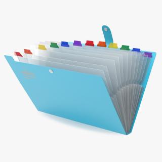 3D Expanding File Folder Open Blue